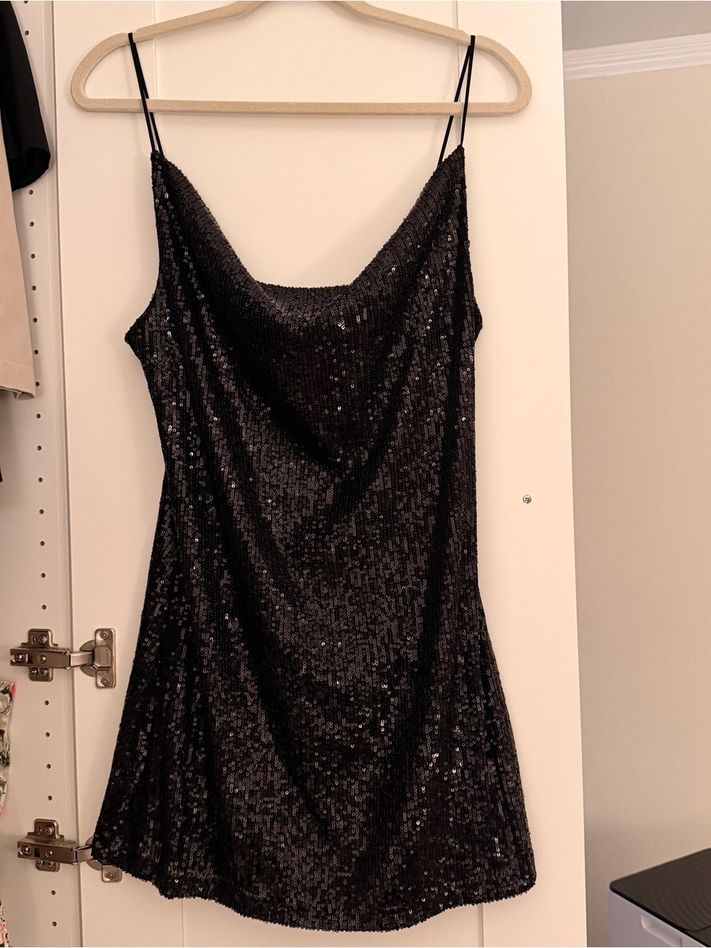 Black Sequin Sleeveless Strappy Dress
